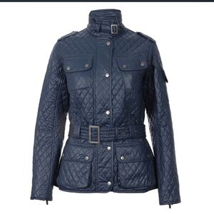 Barbour Blue Quilted Jacket - Grindleford Quilt Moto